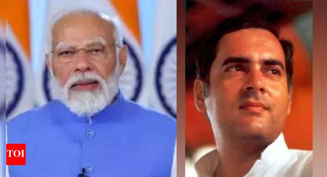 Prime Minister Narendra Modi pays tribute to former PM Rajiv Gandhi on ...