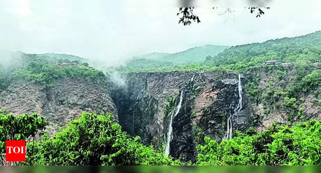 Pre-monsoon rain: Tourists make a beeline to Jog Falls | Mysuru News - Vimarsana News