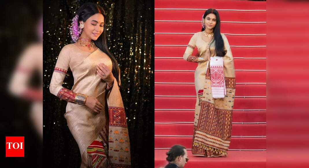 Assamese actress Aimee Baruah stuns in a muga silk sari at Cannes - Vimarsana News