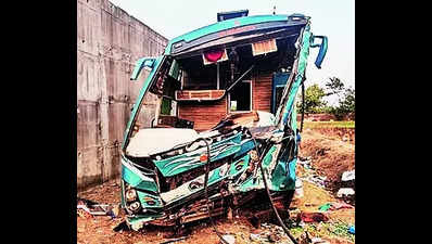 Bus falls from bridge in Pachore; 2 killed, 50 hurt
