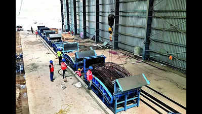 Casting yard set up for bullet train tunnel