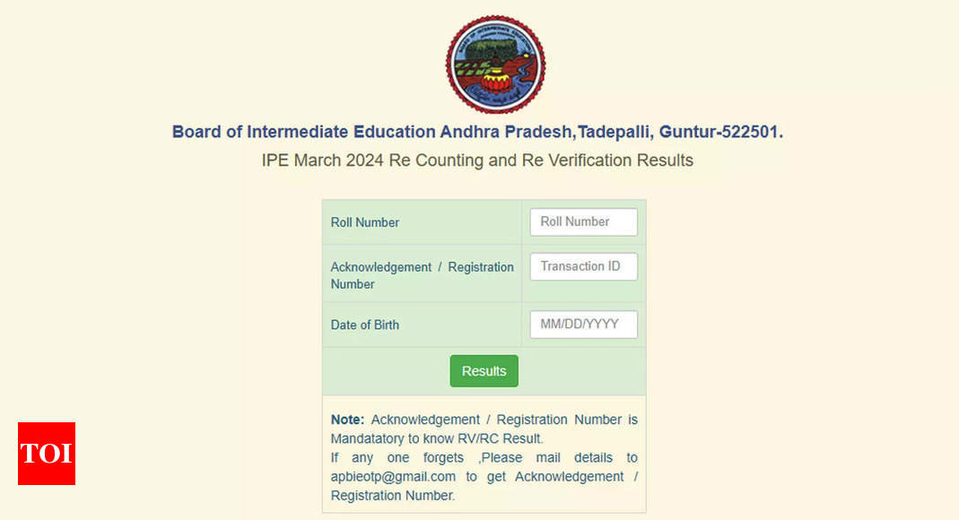 AP Inter recounting and reverification results 2024 out; Direct link to download