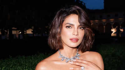 Priyanka Chopra Jonas shines in a 140-carat diamond necklace at an event in Rome