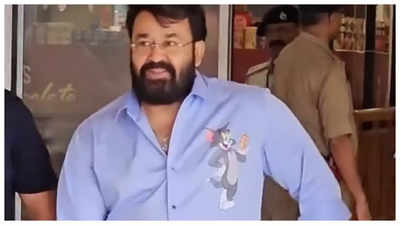 Mohanlal’s casual airport look featuring Tom & Jerry shirt is unmissable