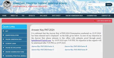 HP PAT Answer Key 2024 released at hptechboard.com, direct link to download