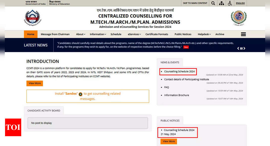 SVNIT releases CCMT 2024 counselling schedule for MTech aspirants, registration begins from May 24