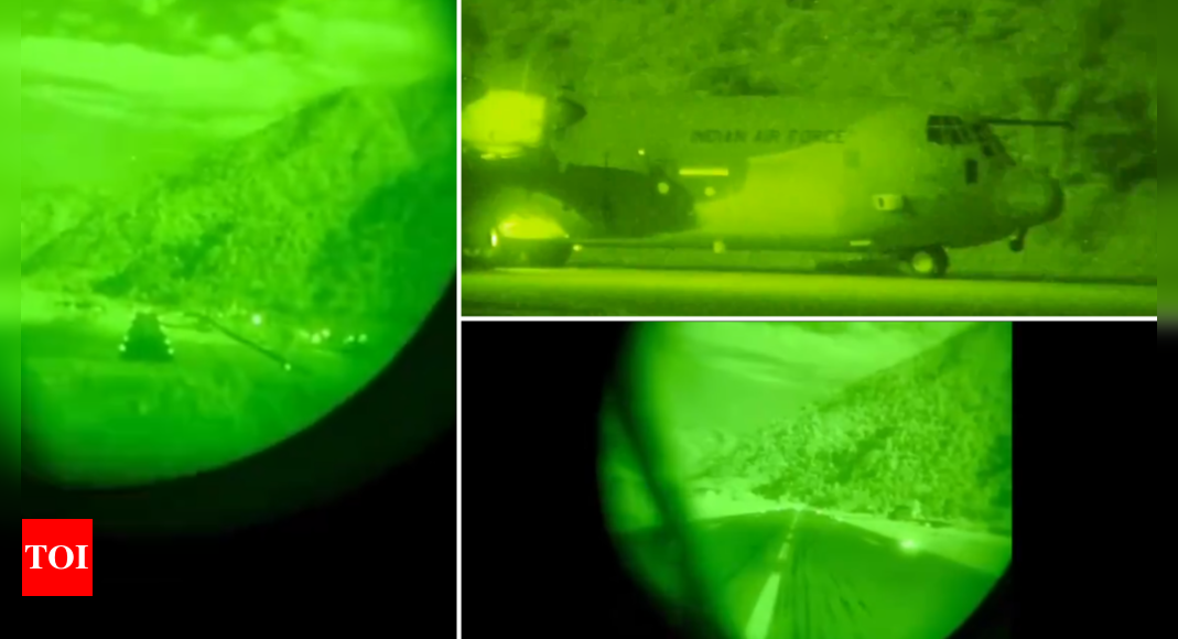 Watch: IAF conducts night vision goggles-aided landing