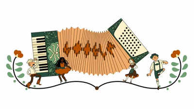 Google celebrates the accordion's 195th anniversary with a musical doodle