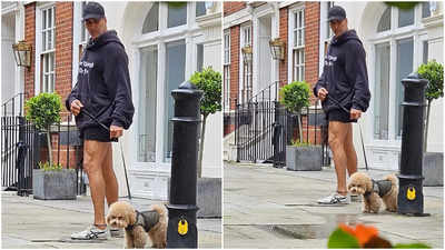 Akshay Kumar gives his fans a sneak peek into his London vacation; steps out on a walk with his fur buddy - See inside