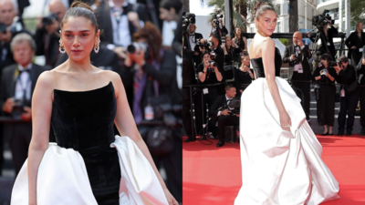Aditi Rao Hydari is the red carpet moment at Cannes 2024 in this black and white look