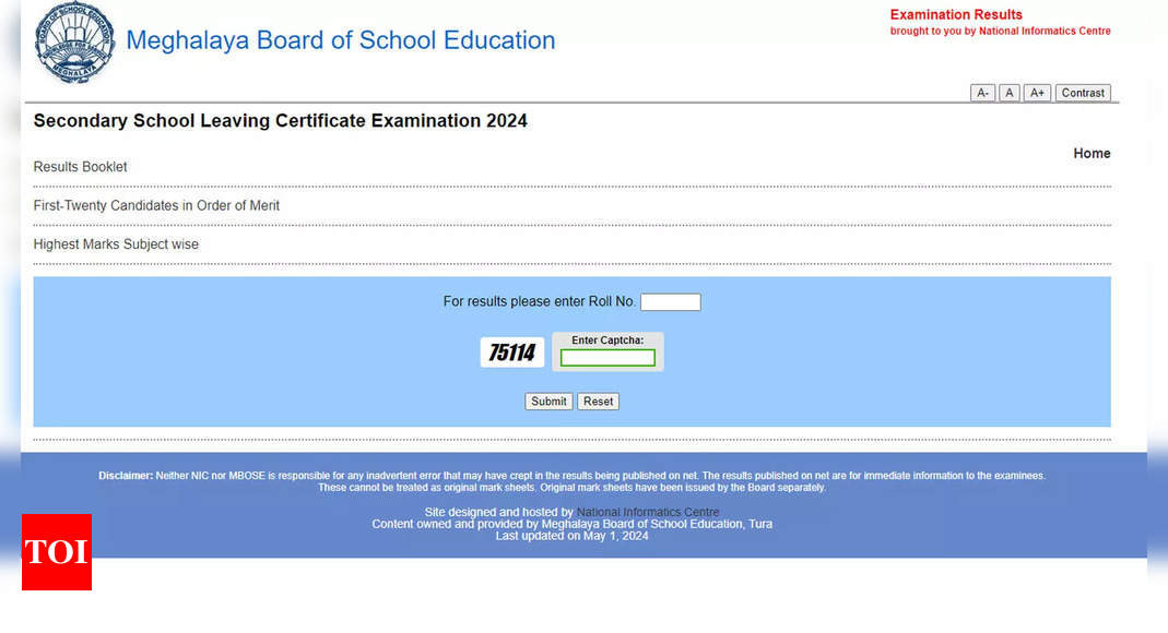 MBOSE Meghalaya Board SSLC Class 10th results out; 55.80% pass