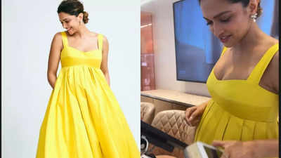 Mom-to-be Deepika Padukone radiates sunshine vibe in NEW PICS as she flaunts her baby bump, gets spotted in the city - WATCH video