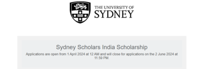 Sydney Scholars India Scholarship deadline soon, benefits of up to $40k on offer: Link to apply, eligibility and more