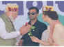 Kangana Ranaut greets PM Narendra Modi with a rose