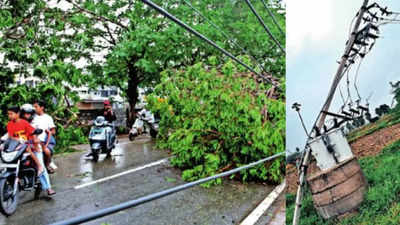 Gale force troubles Telangana, winds wreak havoc on power line