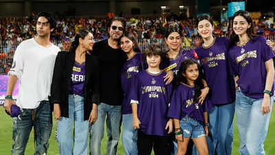 'Tearful hugs and happy smiles': Emotional Shah Rukh Khan, Suhana and family celebrate KKR's third IPL title triumph - Watch