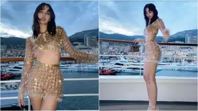 BLACKPINK's Lisa mesmerizes fans in a custom glittering gold outfit made from recycled materials