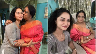 Actress Rajini visits veteran actress Hema Choudhry; Updates fans on her health