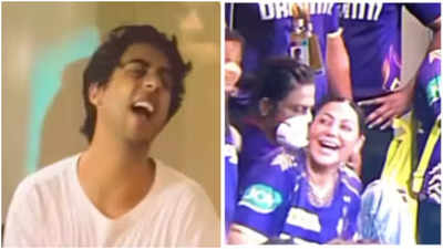 Aryan Khan's RARE laughter at Kolkata Knight Riders match wins hearts, Gauri Khan's reaction goes viral