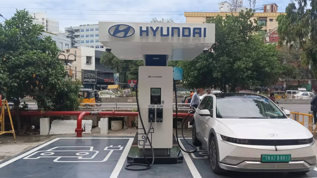 Hyundai sets up first 180 kW DC fast charger in Chennai plans to add 100 more in TN Check prices and location The Times of India