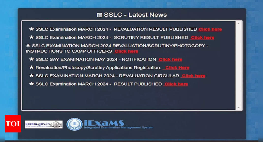 Kerala SSLC Revaluation Results 2024 Out on sslcexam.kerala.gov.in; Check direct link here