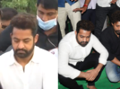Jr. NTR and Kalyan Ram pay tribute to NTR on his 101st birth anniversary at NTR Ghat