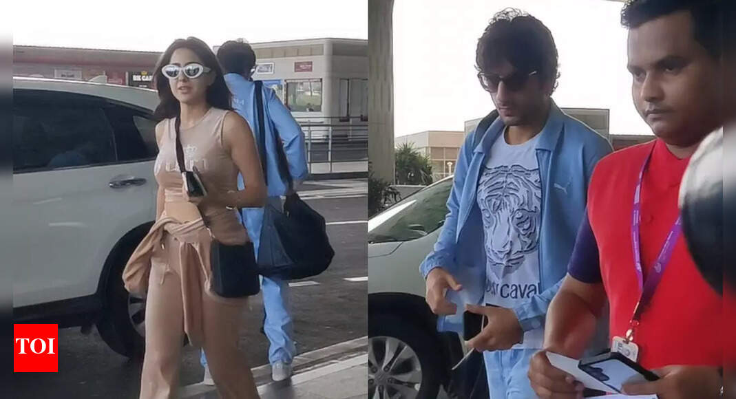 Sara Ali Khan and Ibrahim Khan make a statement with their casual chic airport look | - Vimarsana News