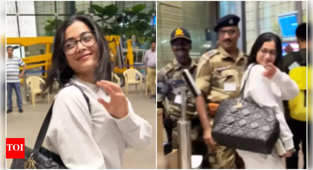 Rashmika Mandanna's departure from Mumbai delights internet with airport security's cute reaction | Hindi Movie News - Vimarsana News