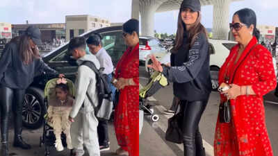 Shilpa Shetty seen at the airport as she heads to London for a vacation following a busy schedule: video inside