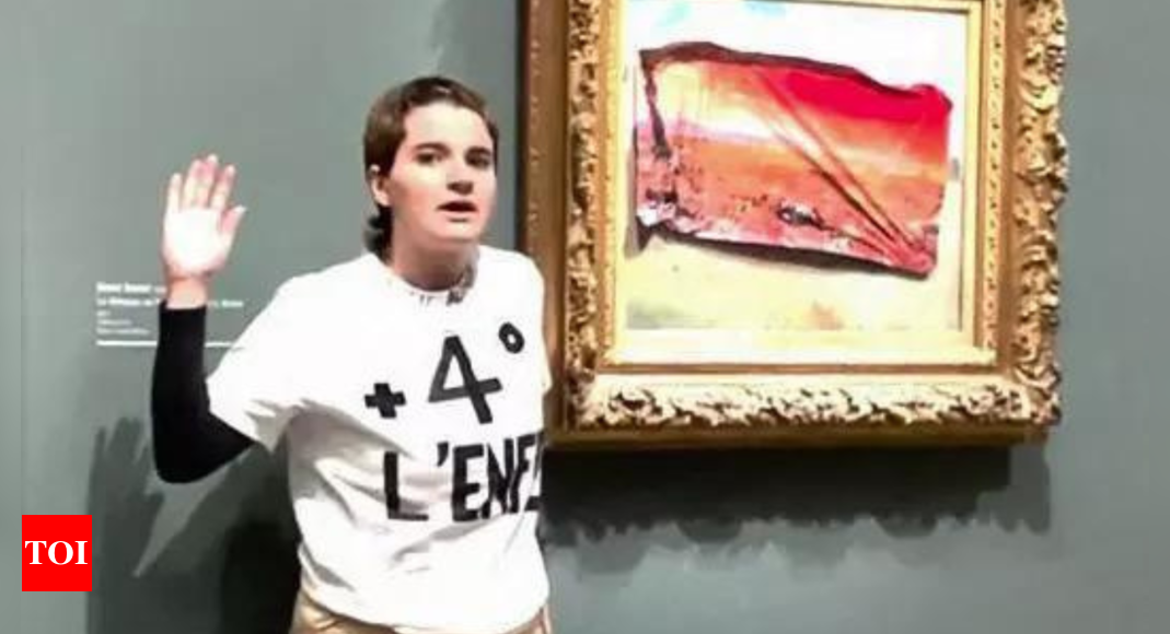 Activist arrested for attacking Monet painting in Paris – Times of India