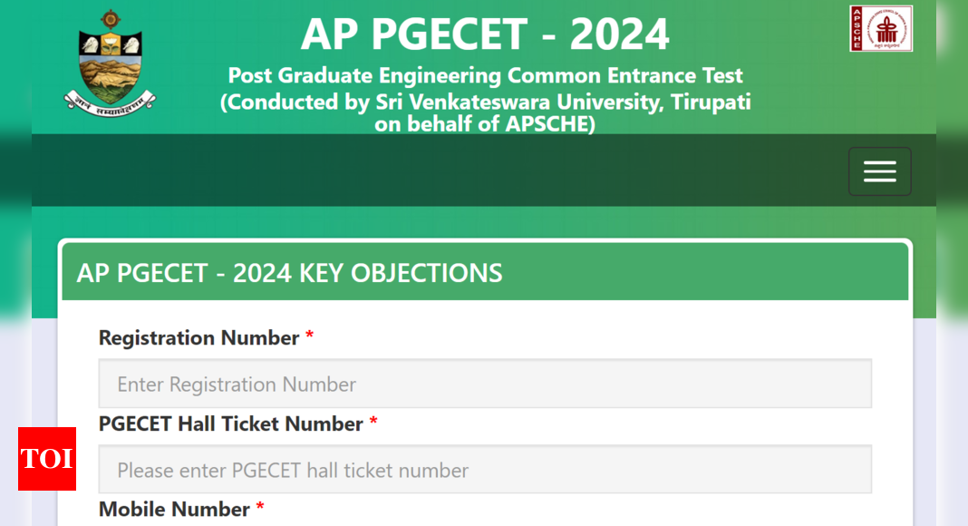 AP PGECET 2024 answer key, response sheet out at cets.apsche.ap.gov.in: Direct links here