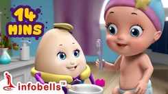 English Nursery Rhymes: Kids Video Song in English 'Getting Ready for School - Humpty Dumpty'