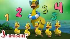 English Kids Poem: Nursery Song in English 'Five Little Ducks Swimming One Day'