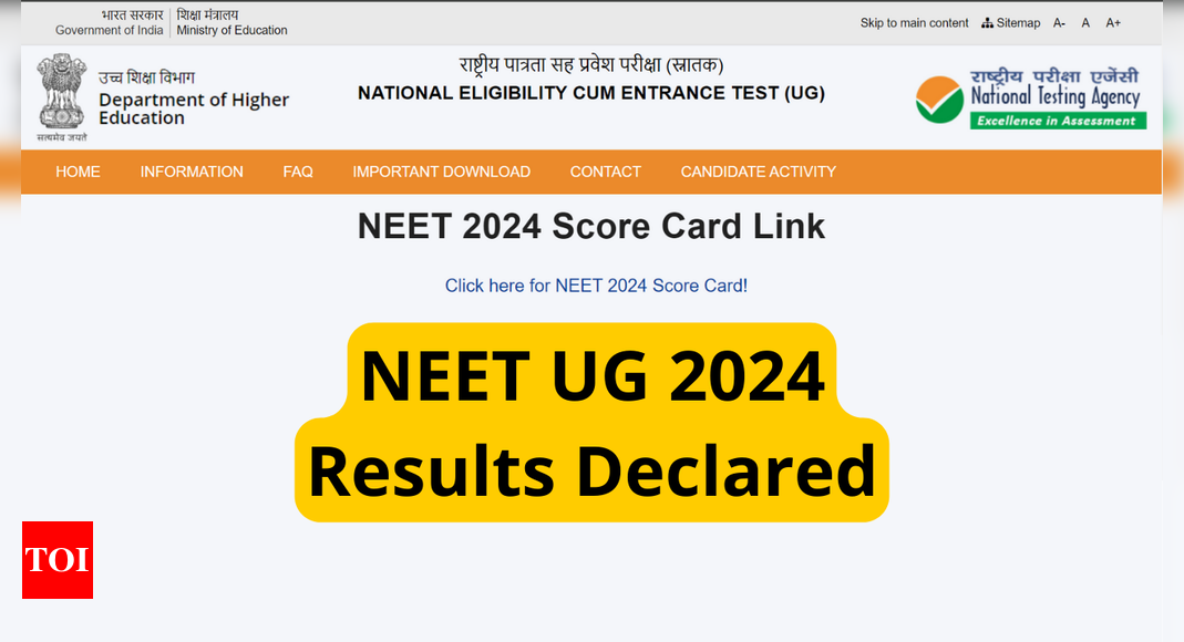 NEET UG 2024 result OUT at exams.nta.ac.in/NEET: Direct link to check here