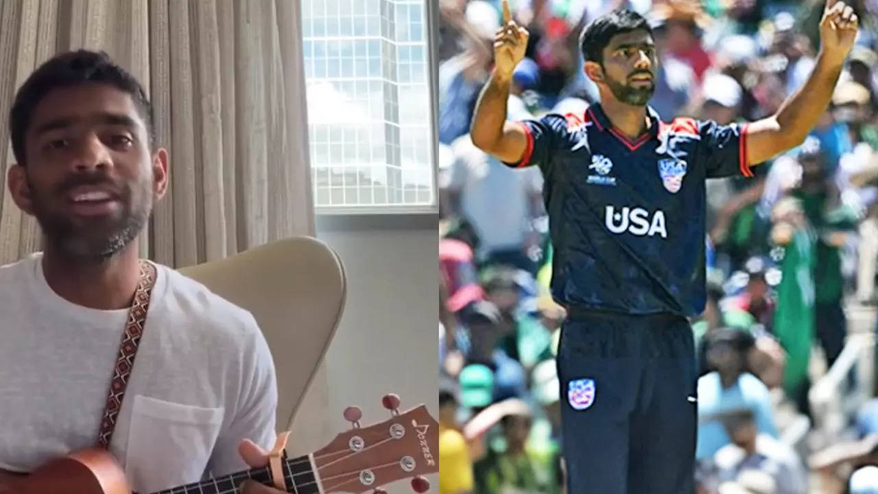 Watch: US cricket hero Saurabh Netravalkar’s video playing ukulele goes viral after win over Pakistan in T20 World Cup – Times of India