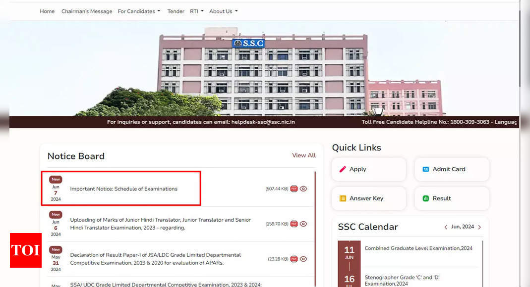 SSC Revises Selection Post and CHSL Exam 2024 Dates: Check Official Notice Here