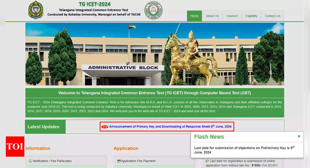 TS ICET 2024 Answer Key, Response Sheets Released on icet.tsche.ac.in; Download here