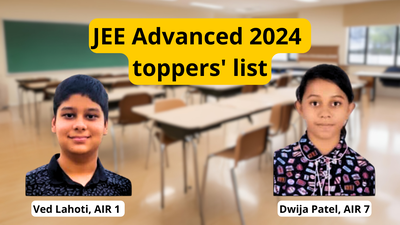 JEE Advanced 2024 Toppers' List Announced: Ved Lahoti, Dwija Patel ...