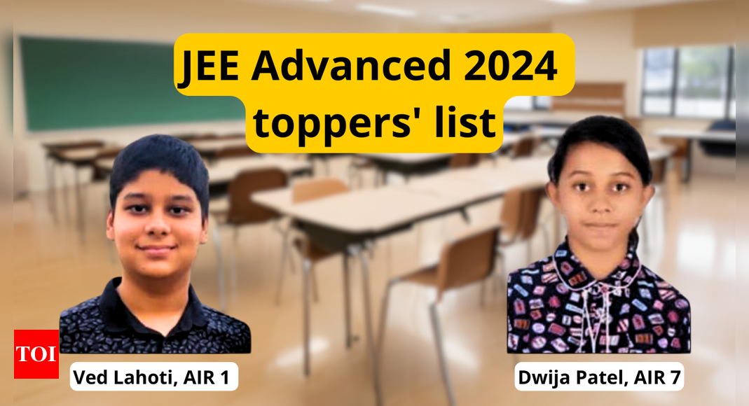 JEE Advanced 2024 toppers’ list announced: Ved Lahoti, Dwija Patel emerge as all India male and female toppers