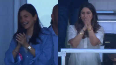 Watch: Anushka Sharma and Ritika Sajdeh beam with joy as India ...