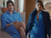 Priyanka Chopra shines in blue shirt dress
