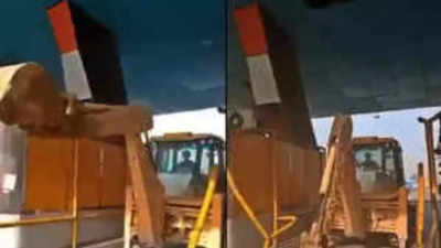 Asked to pay toll, drunk bulldozer driver razes booth