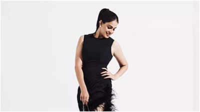 Genelia Deshmukh stuns in all-black feather maxi dress, fans react