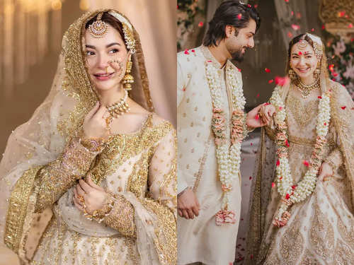 Hania Aamir and Zaviyar Nauman Ijaz's stylish wedding shoot photos go viral | The Times of India