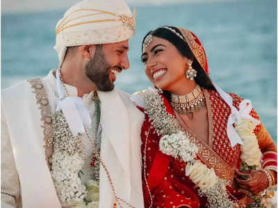 YouTuber 'Mrwhosetheboss' Arun Saini and girlfriend Dhrisha tie the knot in classy Sabyasachi ensembles