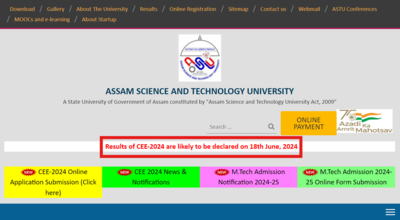 Assam CEE 2024 result date announced: Scorecards to be made available on June 18 at astu.ac.in