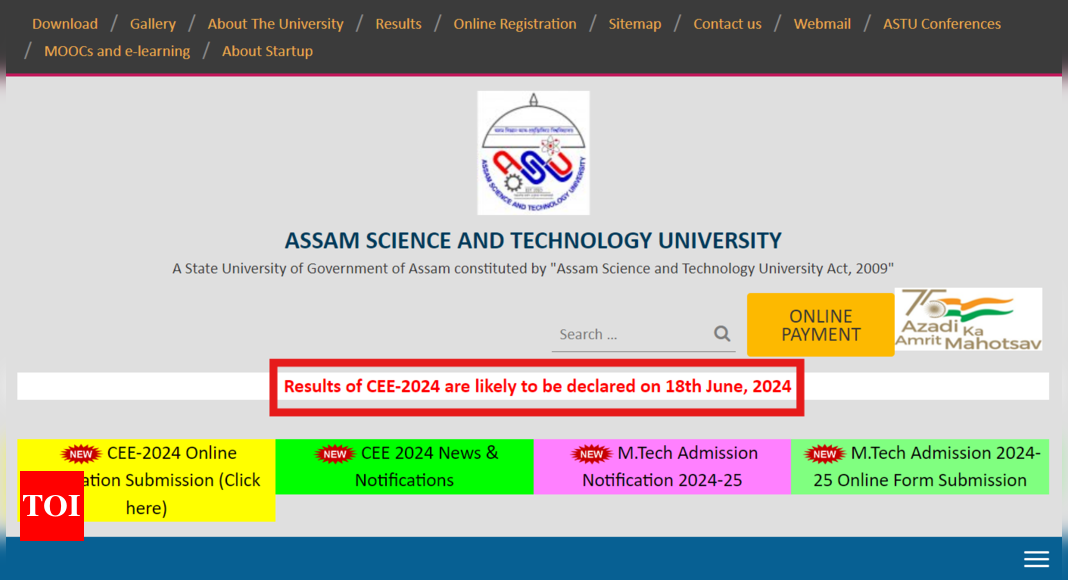 Assam CEE 2024 result date announced: Scorecards to be made available on June 18 at astu.ac.in