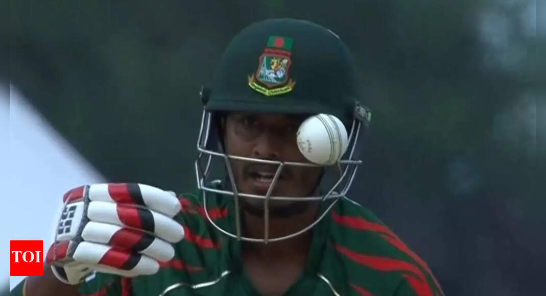 T20 World Cup Bangladesh batter narrowly escapes face injury as ball