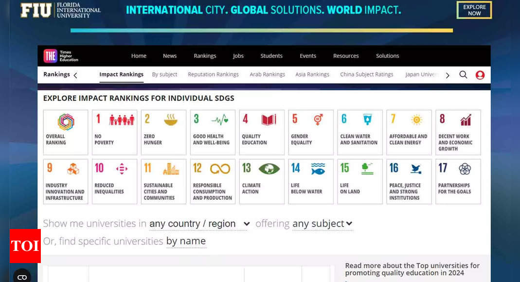 Western Sydney Again Tops THE Impact Rankings, Focus on UN Goals |