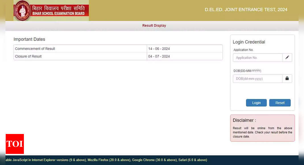 BSEB Bihar DElEd Result 2024 Declared on secondary.biharboardonline.com: Check Direct Link Here